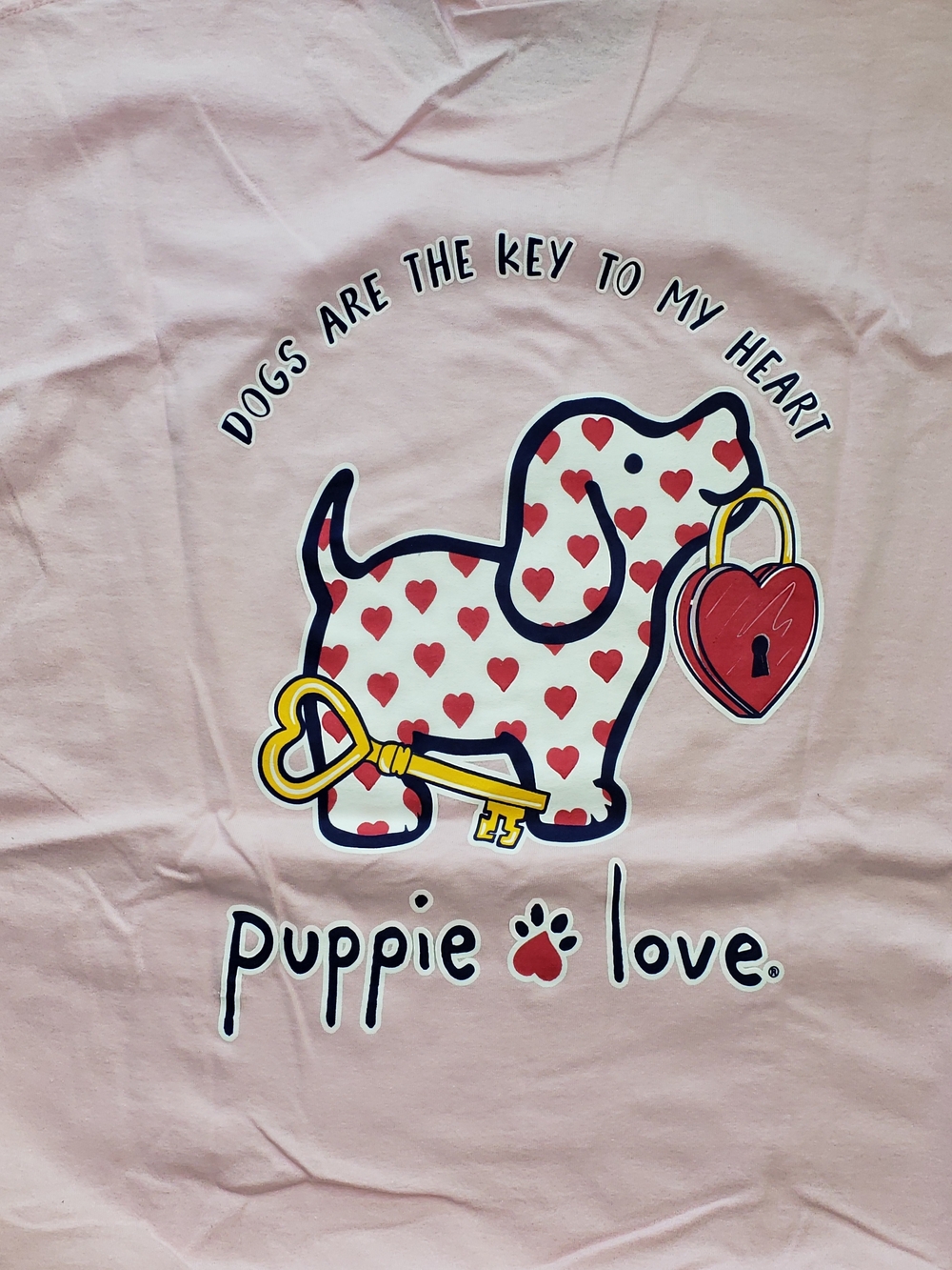 Puppie Love Pink 'Dogs Are the Key to My Heart' Graphic Tee - Picture 2 of 4